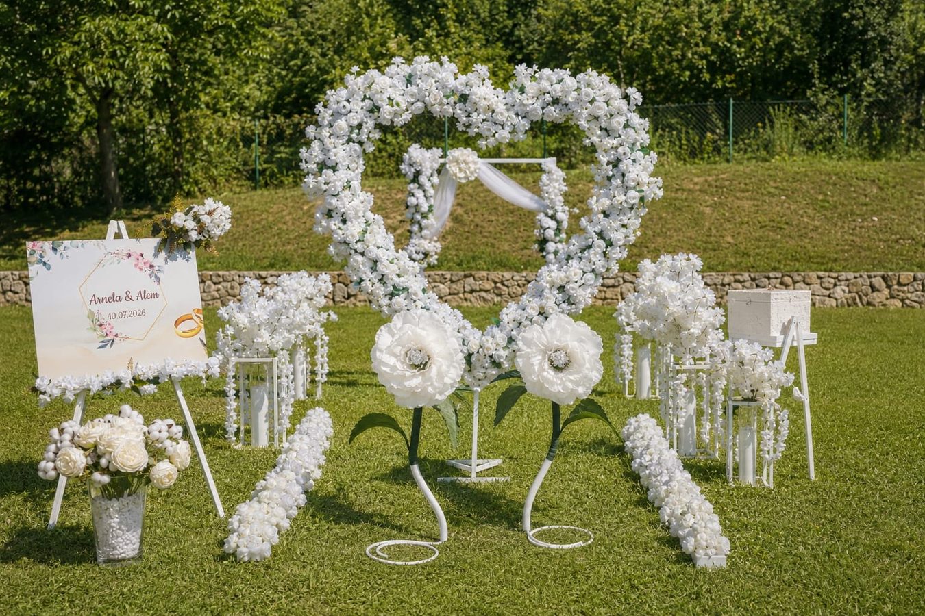 Ceremonijalna postavka s lukom i aranžmanima